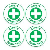 Safety Hard Hat Labels - Safety Committee, Pack of 4