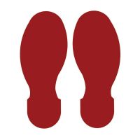 ToughStripe Floor Marking Footprints - Pack of 10, Red