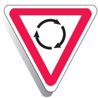 Regulatory Signs - Roundabout Picto, R1-3, H750mm, Class 1, Aluminium