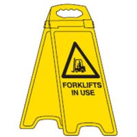 Deluxe Floor Stand/Sign - Forklifts In Use