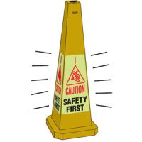 Safety Floor Cone/Sign - Safety First Glow 89cm