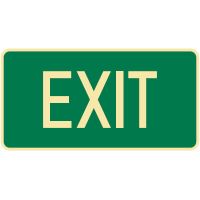 Luminous Emergency Exit and Evacuation Sign - Exit - 400x100mm LUM SS