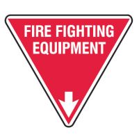 Fire Fighting Equipment Sign, 350mm Triangle, Poly