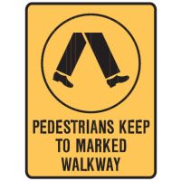 Forklift Safety Signs  - Pedestrians Keep To Marked Walkway