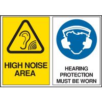 Multiple Warning Signs- High Noise Area/Hearing Protection Must Be Worn