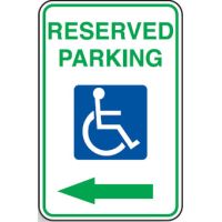Disabled Signs - Reserved Parking W/Picto & Arrow Left