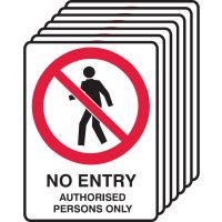 7 Pack Safety Signs  - No Entry