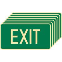 Multi-Pack Luminous Emergency Exit and Evacuation Sign - Exit - 350x180mm LUM SS