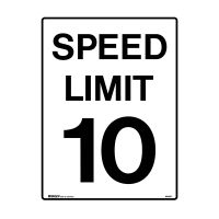 Traffic Control Sign - Speed Limit 10 - 450x600mm C2 ALUM