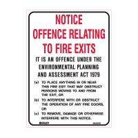Fire Safety Sign - Notice Offence Relating to Fire Exit ... - 180x250mm LUM SS