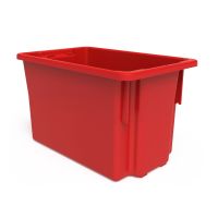 Stack & Nest Plastic Crate Tub 68L Red