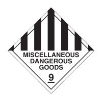 Placard Metal Miscellaneous Dangerous Goods 9 270mm