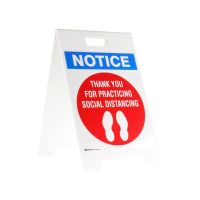 Heavy Duty Floor Stand/Sign Signs - Thank You For Practicing Social Distancing