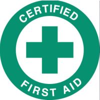 Safety Hard Hat Labels - Certified First Aid, Pack of 4