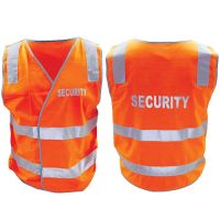 Hi-Vis Orange Security Velcro Vest Medium