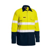 Bisley Tencate Tecasafe Plus Taped FR Vented Shirt - Yellow/Navy, Medium
