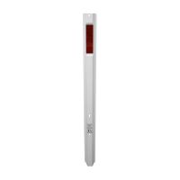 Dura-Post Steel Unboxed Guide Post Delineator with Reflective - 1350mm x 1.3mm White/Red
