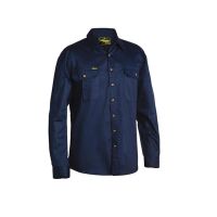 Bisley Original Cotton Drill Shirt - Long Sleeve, Navy - Medium