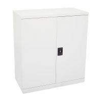 Lockable Storage Cabinet, 1 Shelf, Off White