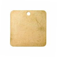 Blank Square Valve Tags, 50.8mm (W) x 50.8mm (H), Brass, Pack of 25