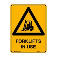 Warning Signs - Forklifts In Use, Metal 450 x 600mm